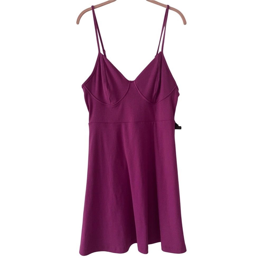 Wild Fable Plum Purple Ribbed Casual Dress Large